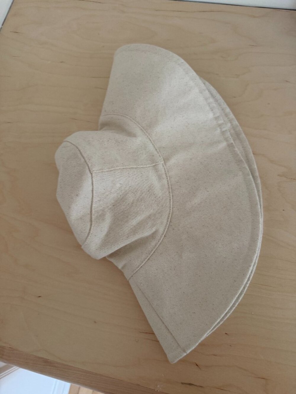 Wide Brim Canvas Sun Hat - Neutral - Size Small - Picture 2 of 4